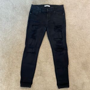 Distressed Black Demin Skinny Jeans